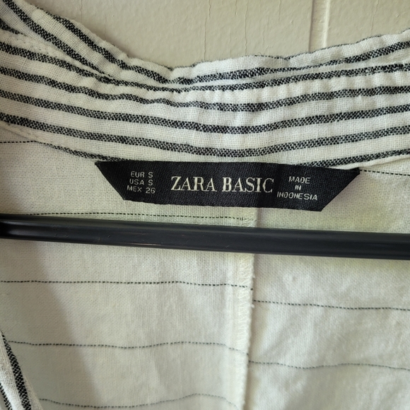 Zara Basic Tunic Top Linen Blend Size Small - Picture 6 of 11